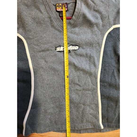 Ski-Doo Sno Gear V-Neck Sweatshirt Gray Medium Pre-Owned - Picture 6 of 7